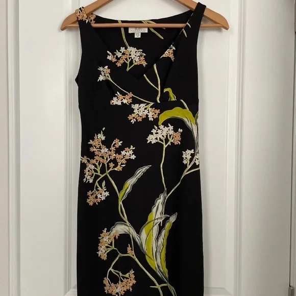 knee length dresses for ladies Strapless 3D Floral Dress  BCBGMAXAZRIA